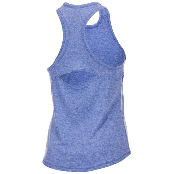 Spyder NWT Women's Cornflower Polyester MELANGE Cutout Racerback Tank Top - Picture 3 of 6